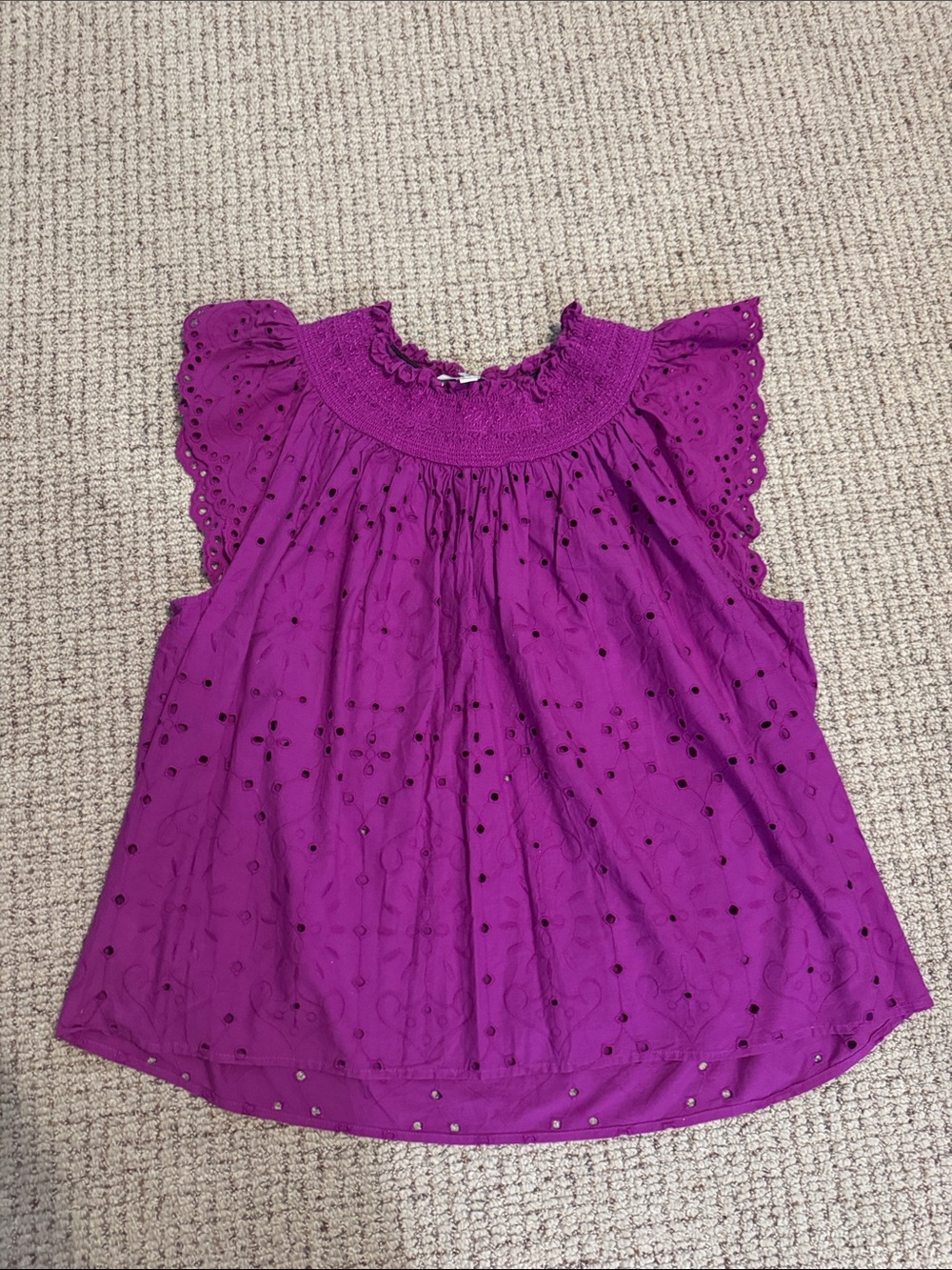 LOFT Flutter Sleeve Eyelet Top